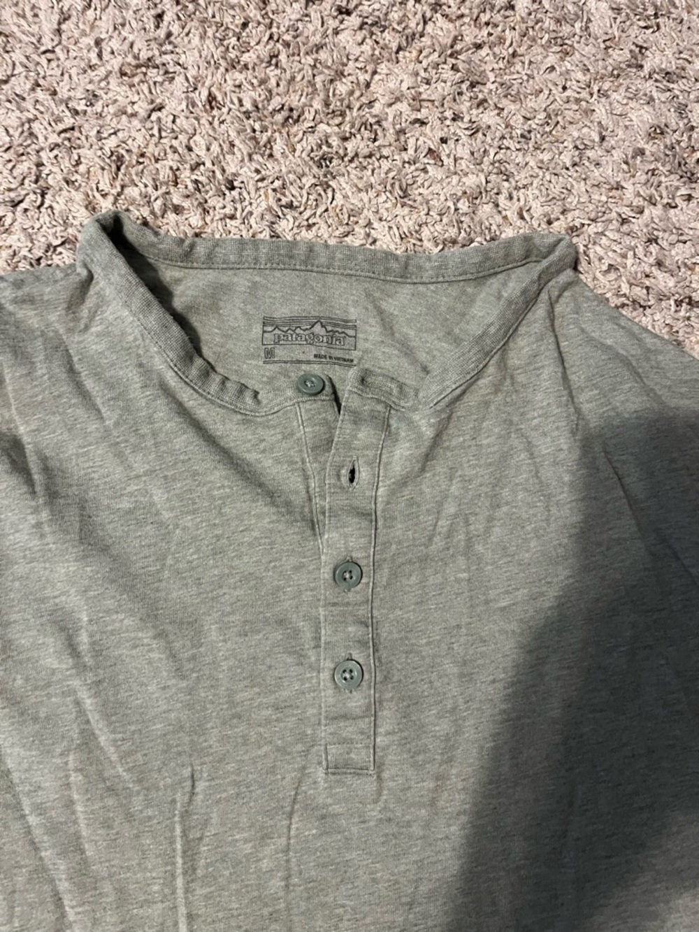 Patagonia Men's Heathered Sage Green Henley
